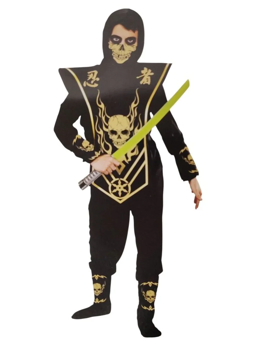 Boys Size Small Skull Ninja 6 piece New Halloween Costume Dress Up